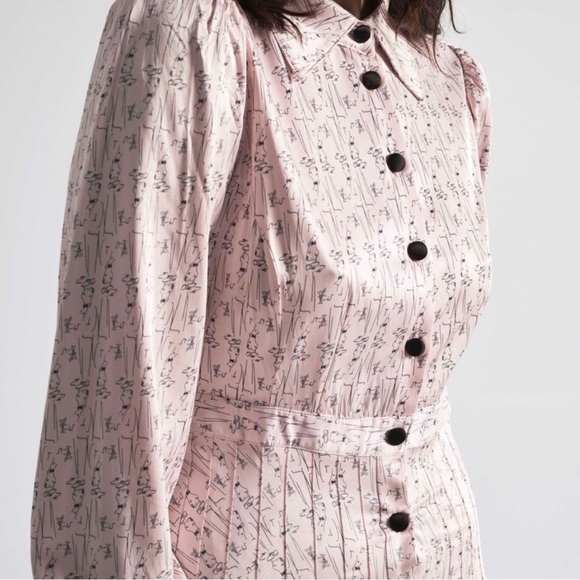 Rachel Antonoff Fanny Pleated Shirt Dress - Picture 1 of 12